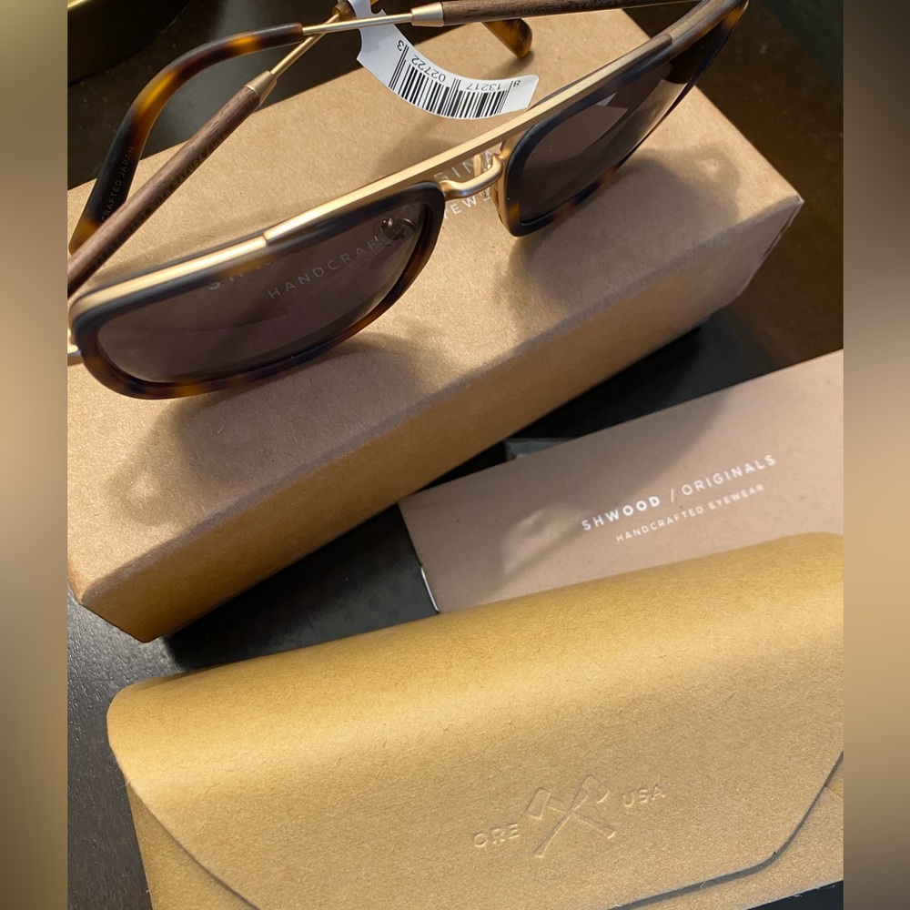 Shwood Sunglasses: Grant Acetate, Frame Color: Matte Brindle
